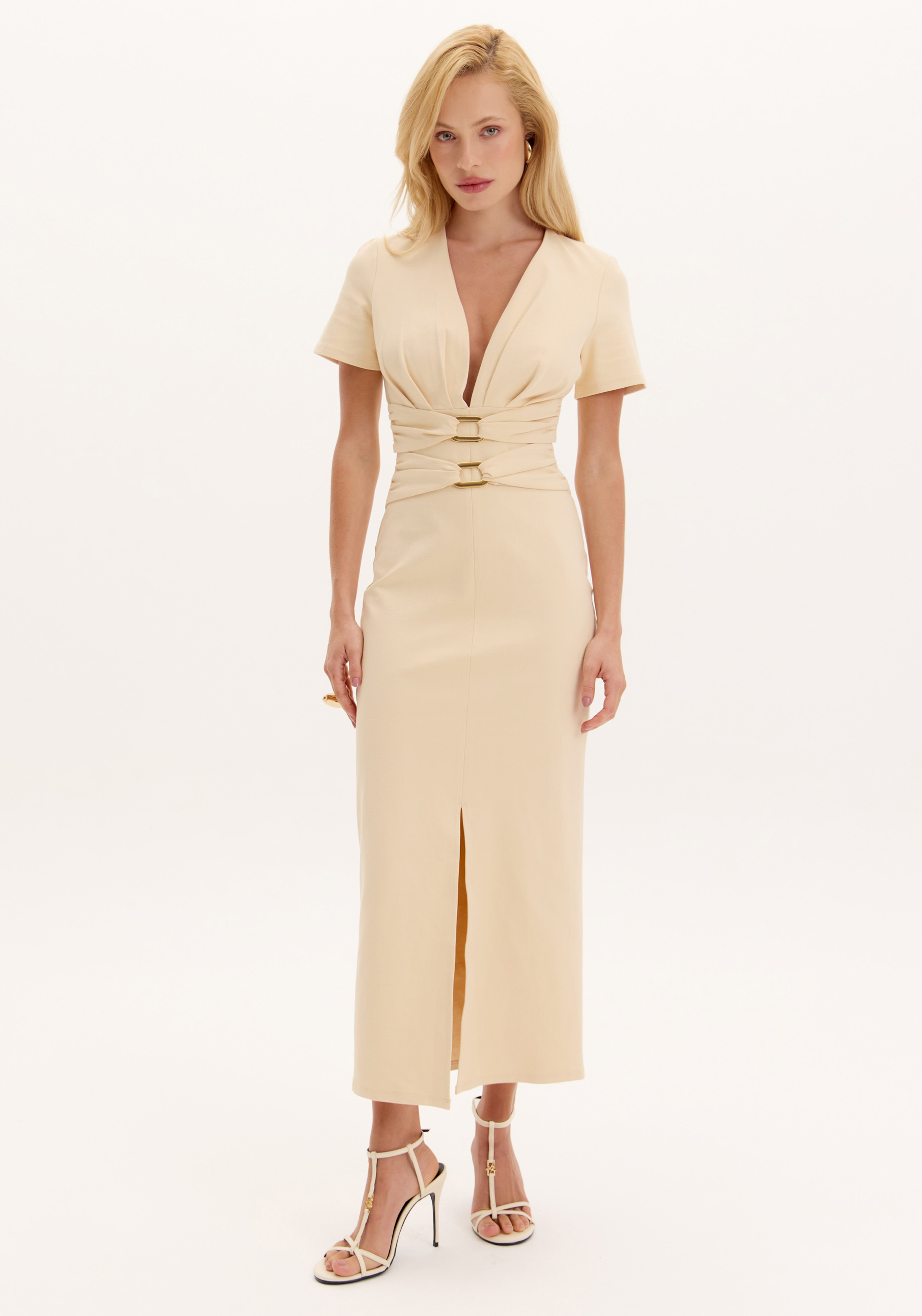 VESTIDO MIDI ESCOTE V